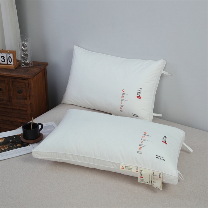 91家纺网 家纺一手货源 找家纺 （总）怡薇格枕芯 2025新款至简60支全棉a类羽丝绒枕头枕芯