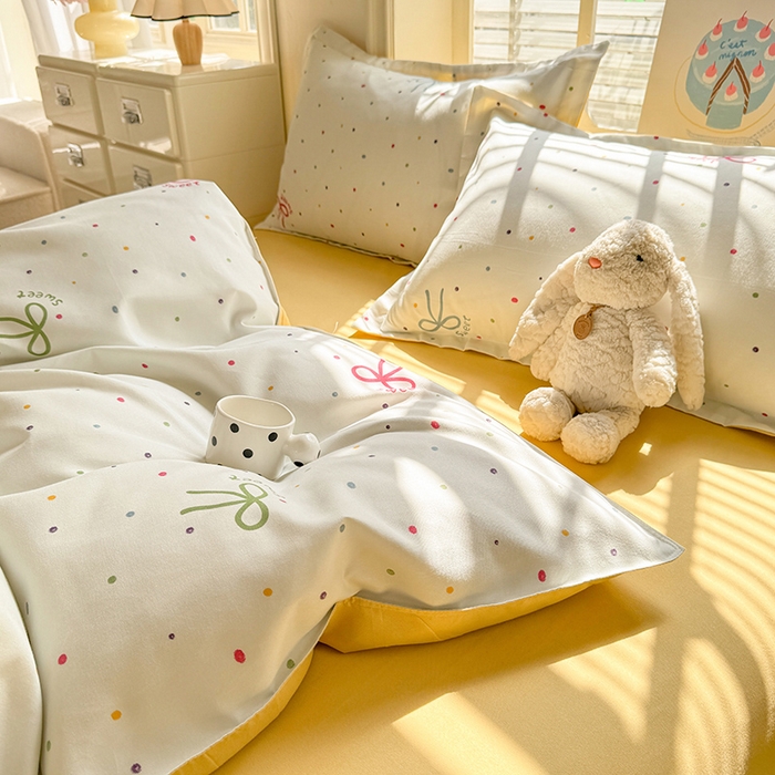 91家纺网 家纺一手货源 找家纺 优逸家纺 2025新款植物羊绒小清新斜纹磨毛四件套