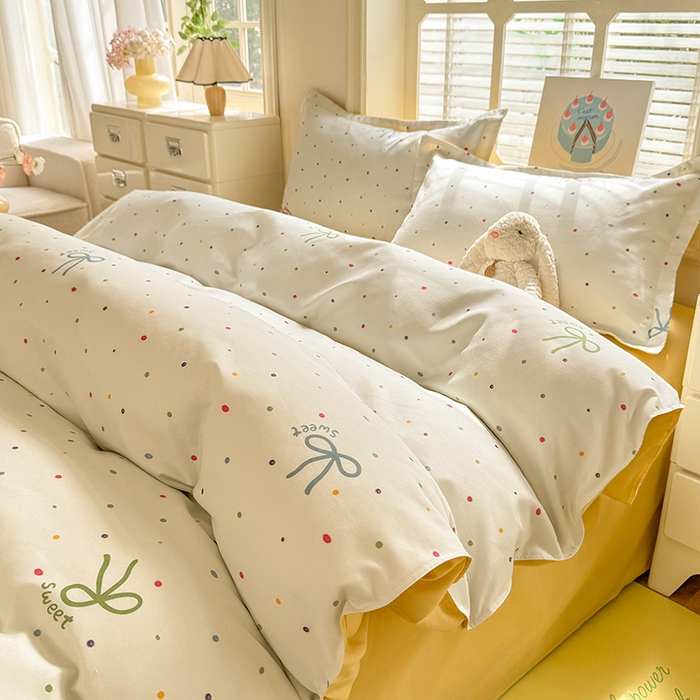 91家纺网 家纺一手货源 找家纺 优逸家纺 2025新款植物羊绒小清新斜纹磨毛四件套