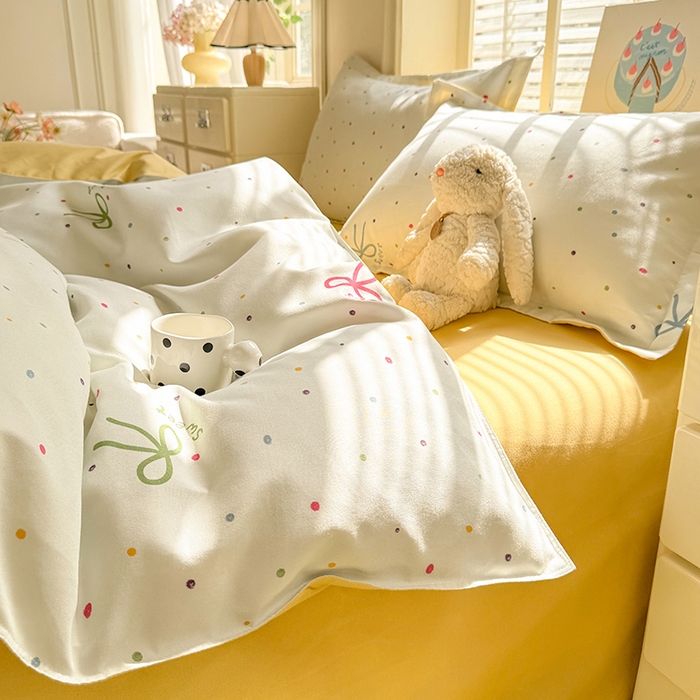 91家纺网 家纺一手货源 找家纺 优逸家纺 2025新款植物羊绒小清新斜纹磨毛四件套