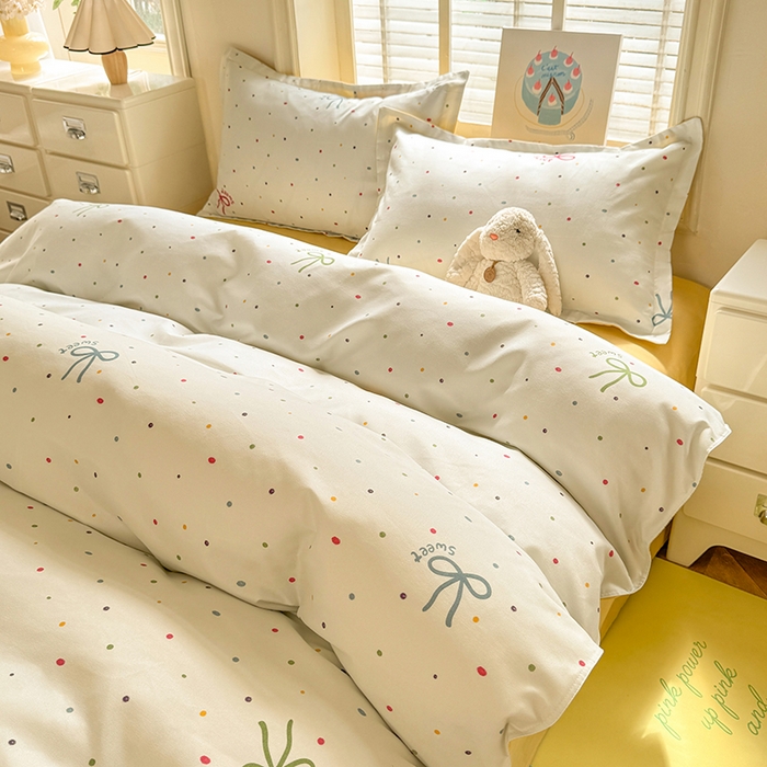 91家纺网 家纺一手货源 找家纺 优逸家纺 2025新款植物羊绒小清新斜纹磨毛四件套