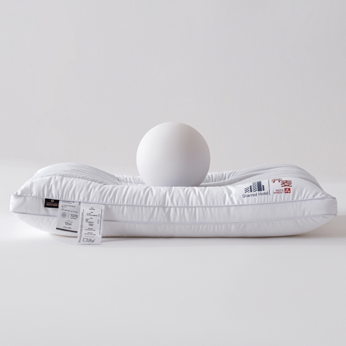 91家纺网 家纺一手货源 找家纺 （总）怡薇格枕芯 2025新款喷气全棉酒店荞麦枕芯护颈枕头