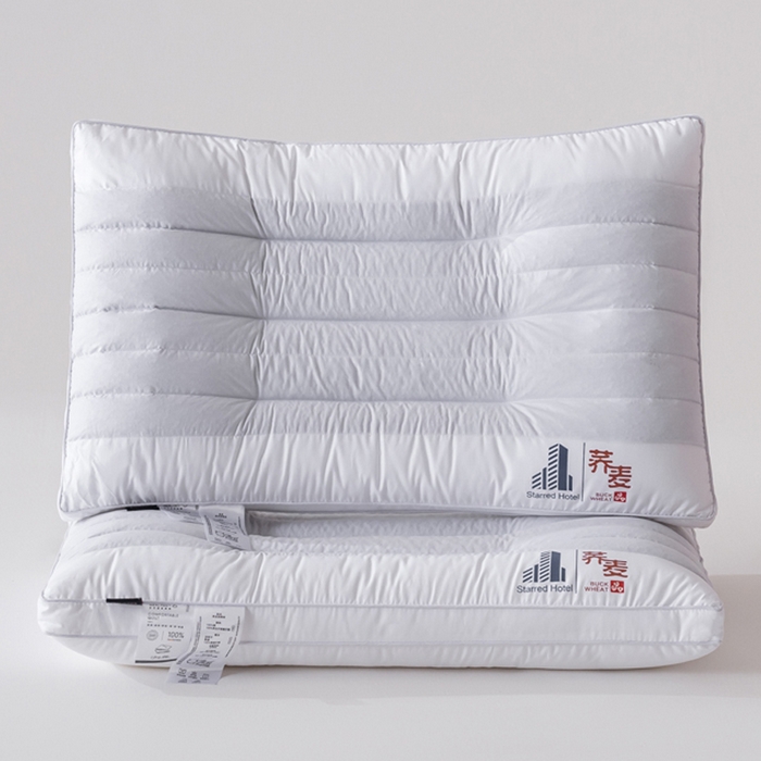 91家纺网 家纺一手货源 找家纺 （总）怡薇格枕芯 2025新款喷气全棉酒店荞麦枕芯护颈枕头