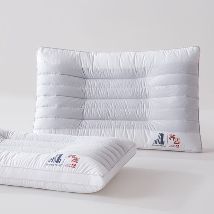 91家纺网 家纺一手货源 找家纺 （总）怡薇格枕芯 2025新款喷气全棉酒店荞麦枕芯护颈枕头