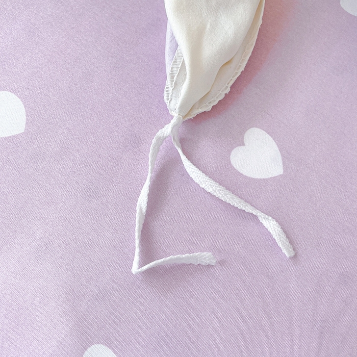 91家纺网 家纺一手货源 找家纺 朵朵2025新款芦荟棉学生床单被套 爱心灰