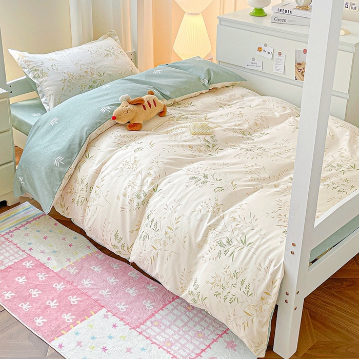 朵朵2025新款芦荟棉学生床单被套仙草