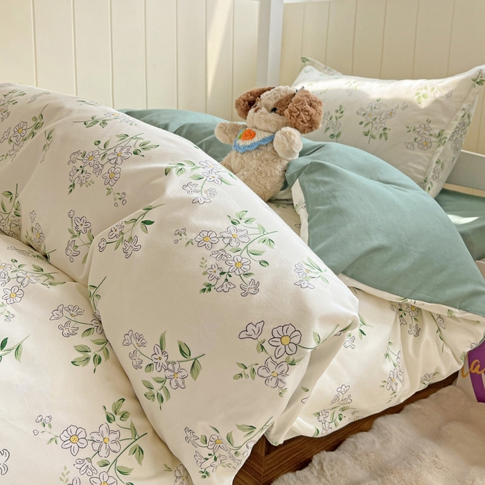 91家纺网 家纺一手货源 找家纺 朵朵2025新款芦荟棉学生床单被套 寻香