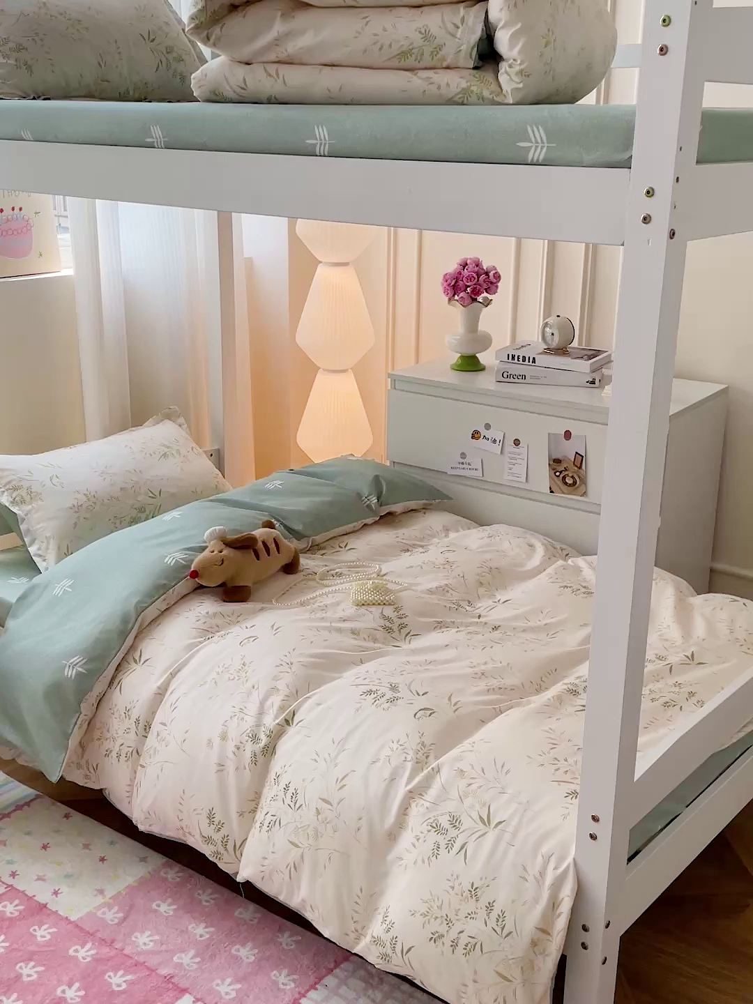 91家纺网 家纺一手货源 找家纺 朵朵2025新款芦荟棉学生床单被套仙草