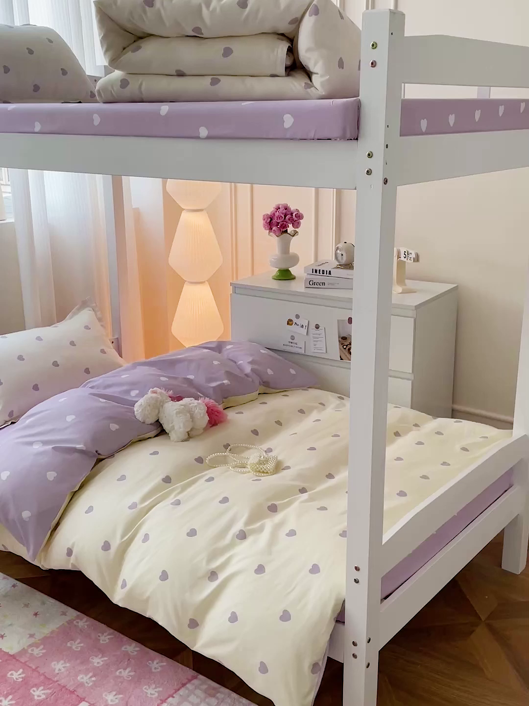 91家纺网 家纺一手货源 找家纺 朵朵2025新款芦荟棉学生床单被套 爱心灰