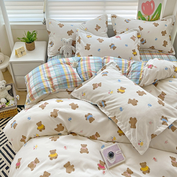 91家纺网 家纺一手货源 找家纺 （总）优逸家纺 2025新款植物羊绒小清新斜纹磨毛四件套