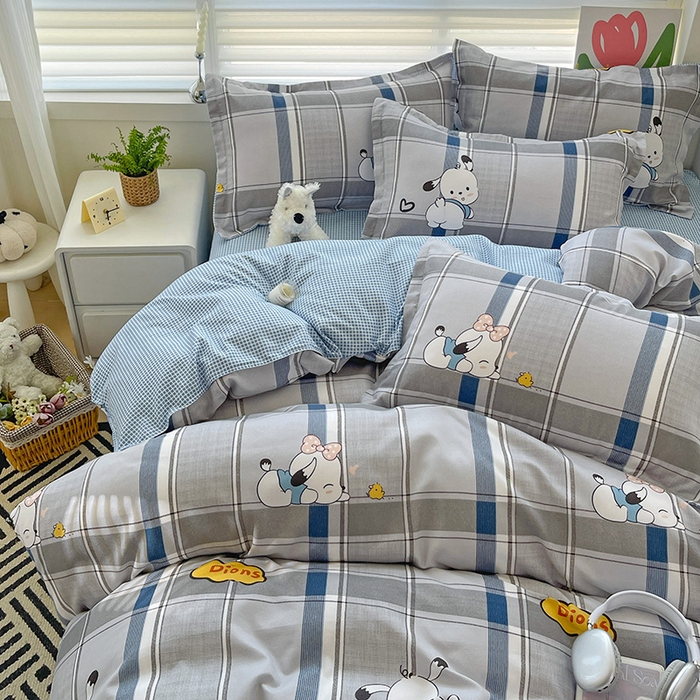 91家纺网 家纺一手货源 找家纺 （总）优逸家纺 2025新款植物羊绒小清新斜纹磨毛四件套