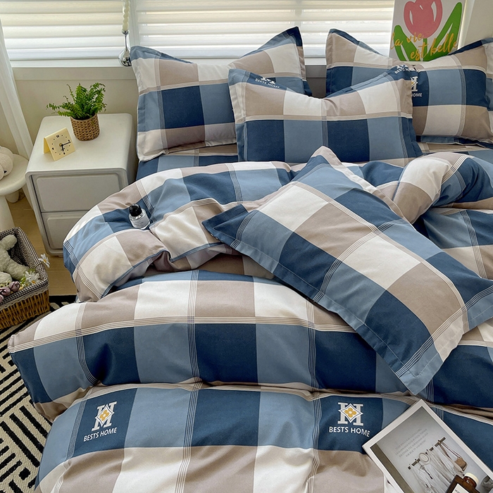 91家纺网 家纺一手货源 找家纺 （总）优逸家纺 2025新款植物羊绒小清新斜纹磨毛四件套