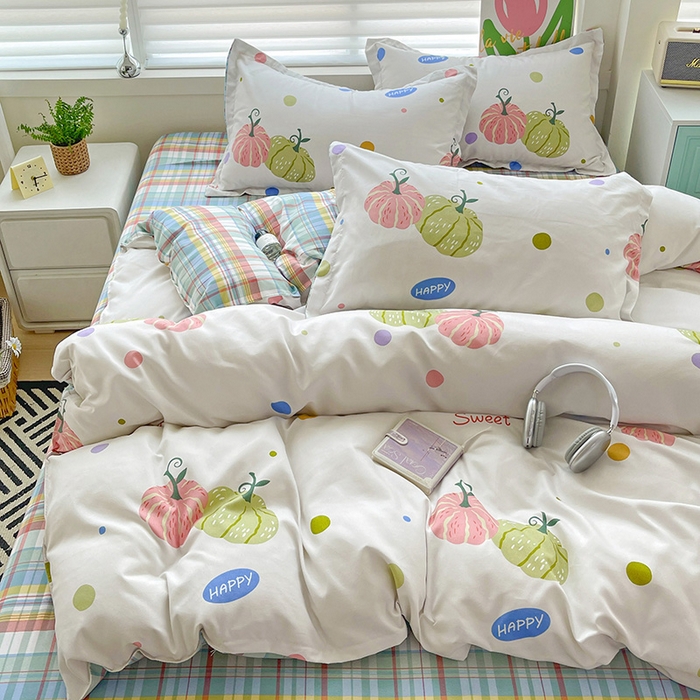 91家纺网 家纺一手货源 找家纺 （总）优逸家纺 2025新款植物羊绒小清新斜纹磨毛四件套