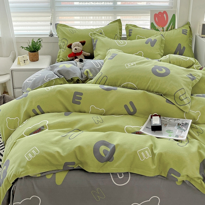 91家纺网 家纺一手货源 找家纺 （总）优逸家纺 2025新款植物羊绒小清新斜纹磨毛四件套