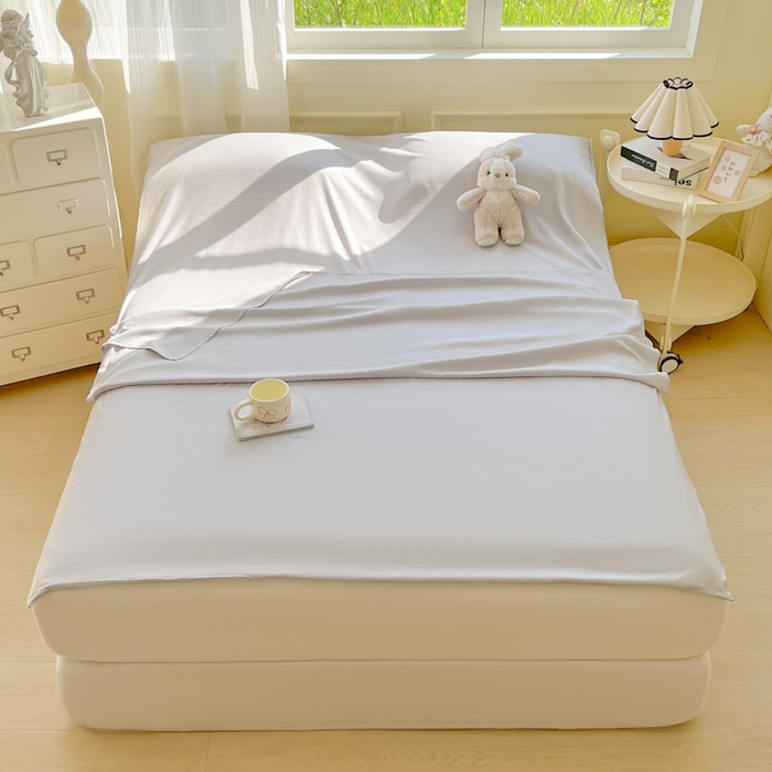 91家纺网 家纺一手货源 找家纺 2024新款可拆分水洗纯色隔脏睡袋旅行睡袋旅睡宝 火山灰