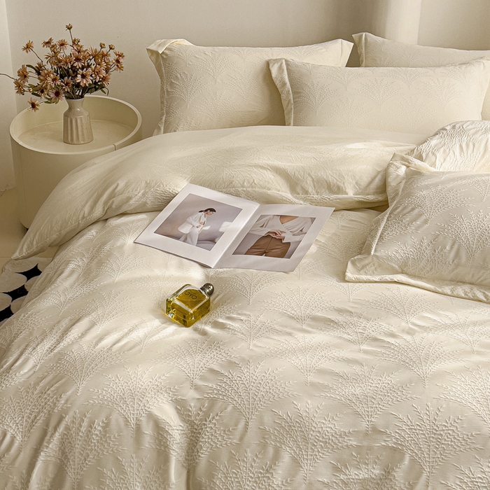 91家纺网 家纺一手货源 找家纺 （总）卡普家居 2025新款A类轻奢双层纱提花四件套摇钱树系列