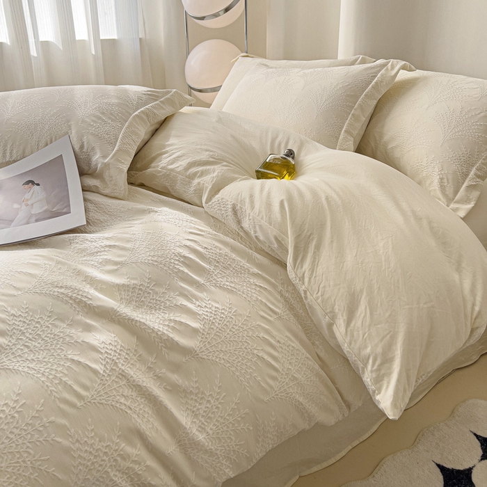 91家纺网 家纺一手货源 找家纺 （总）卡普家居 2025新款A类轻奢双层纱提花四件套摇钱树系列