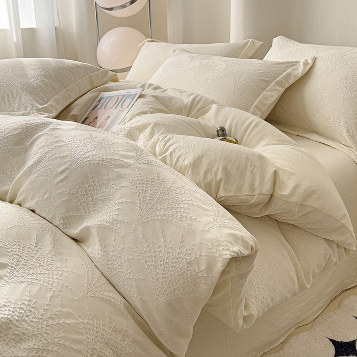 91家纺网 家纺一手货源 找家纺 （总）卡普家居 2025新款A类轻奢双层纱提花四件套摇钱树系列