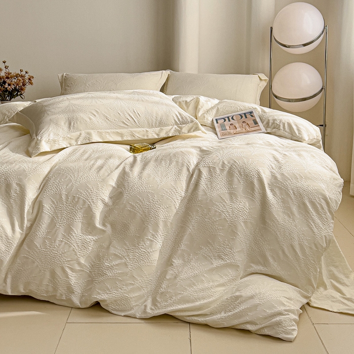 91家纺网 家纺一手货源 找家纺 （总）卡普家居 2025新款A类轻奢双层纱提花四件套摇钱树系列