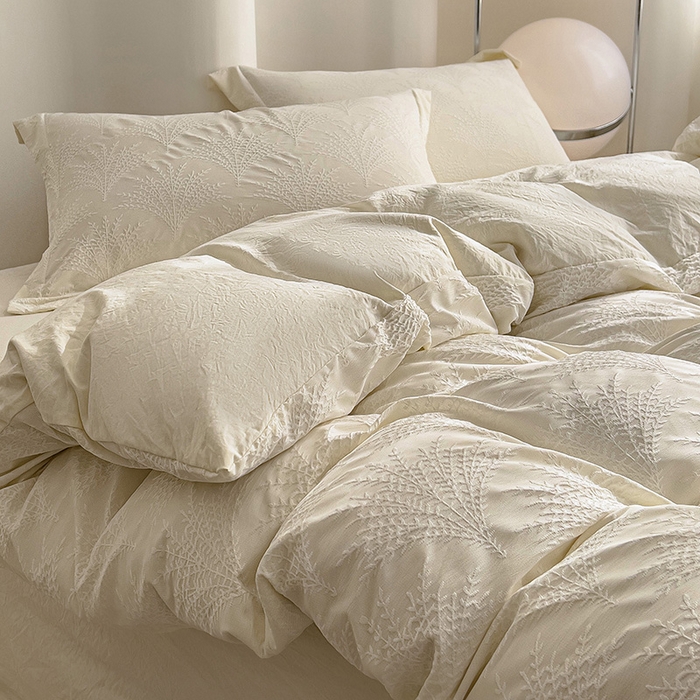 91家纺网 家纺一手货源 找家纺 （总）卡普家居 2025新款A类轻奢双层纱提花四件套摇钱树系列