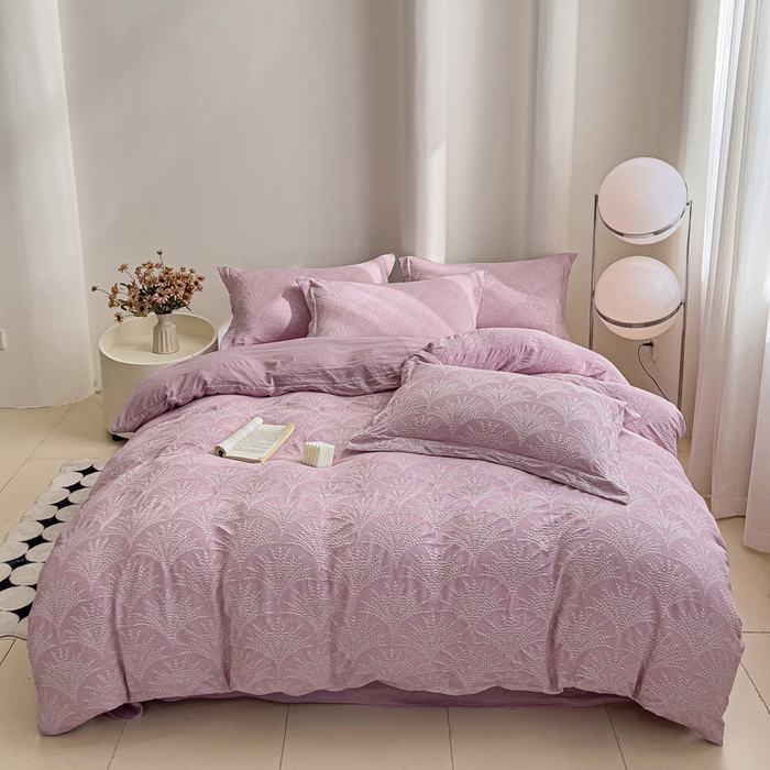 91家纺网 家纺一手货源 找家纺 （总）卡普家居 2025新款A类轻奢双层纱提花四件套摇钱树系列