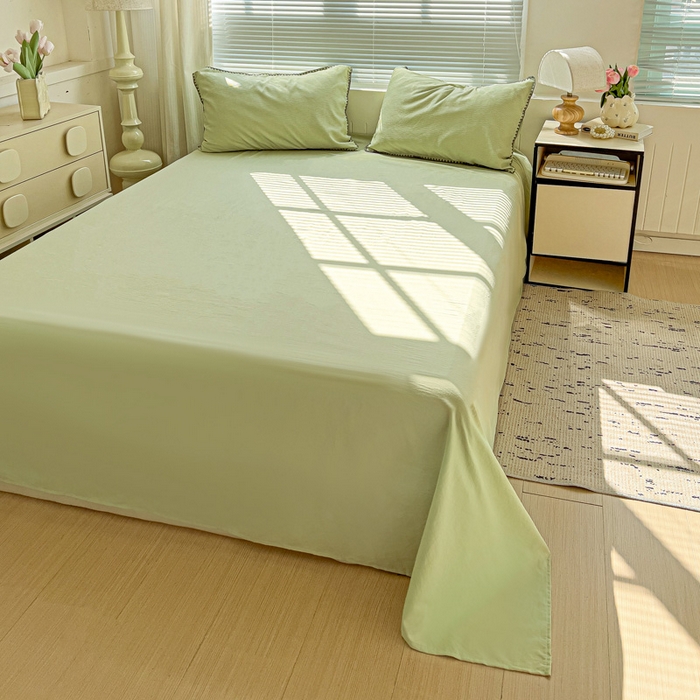 91家纺网 家纺一手货源 找家纺 卡普家居 2025新款A类轻奢贝壳绣丝柔缎提花枕套 丝柔缎-黄绿