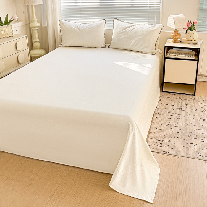 91家纺网 家纺一手货源 找家纺 卡普家居 2025新款A类轻奢贝壳绣丝柔缎提花枕套 丝柔缎-奶白