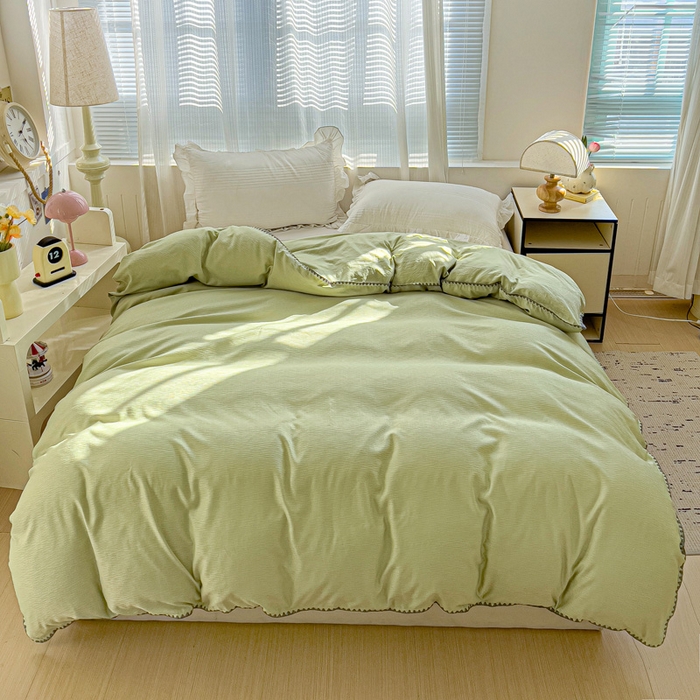 91家纺网 家纺一手货源 找家纺 （总）卡普家居 2025新款A类轻奢贝壳绣丝柔缎提花被套