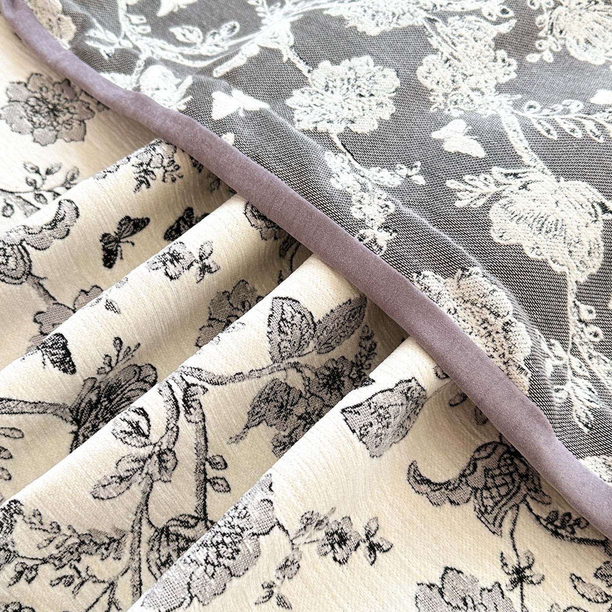 91家纺网 家纺一手货源 找家纺 紫碧螺家纺 2025新款雪尼尔欧式拼色床盖三件套 花苑拼咖色