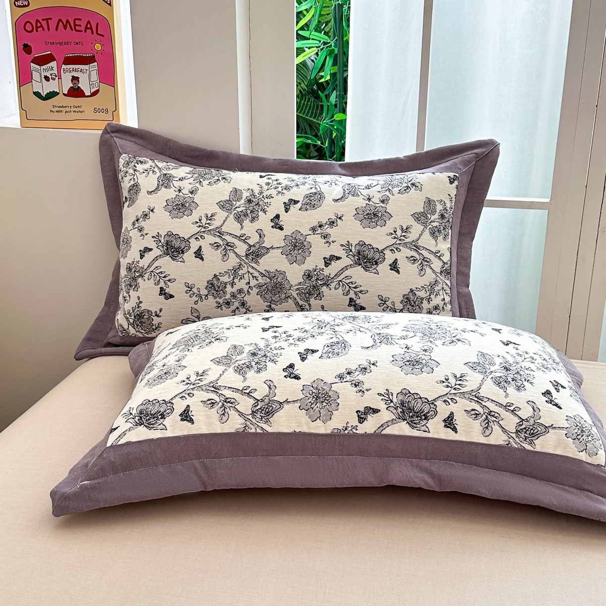 91家纺网 家纺一手货源 找家纺 紫碧螺家纺 2025新款雪尼尔欧式拼色床盖三件套 花苑拼咖色