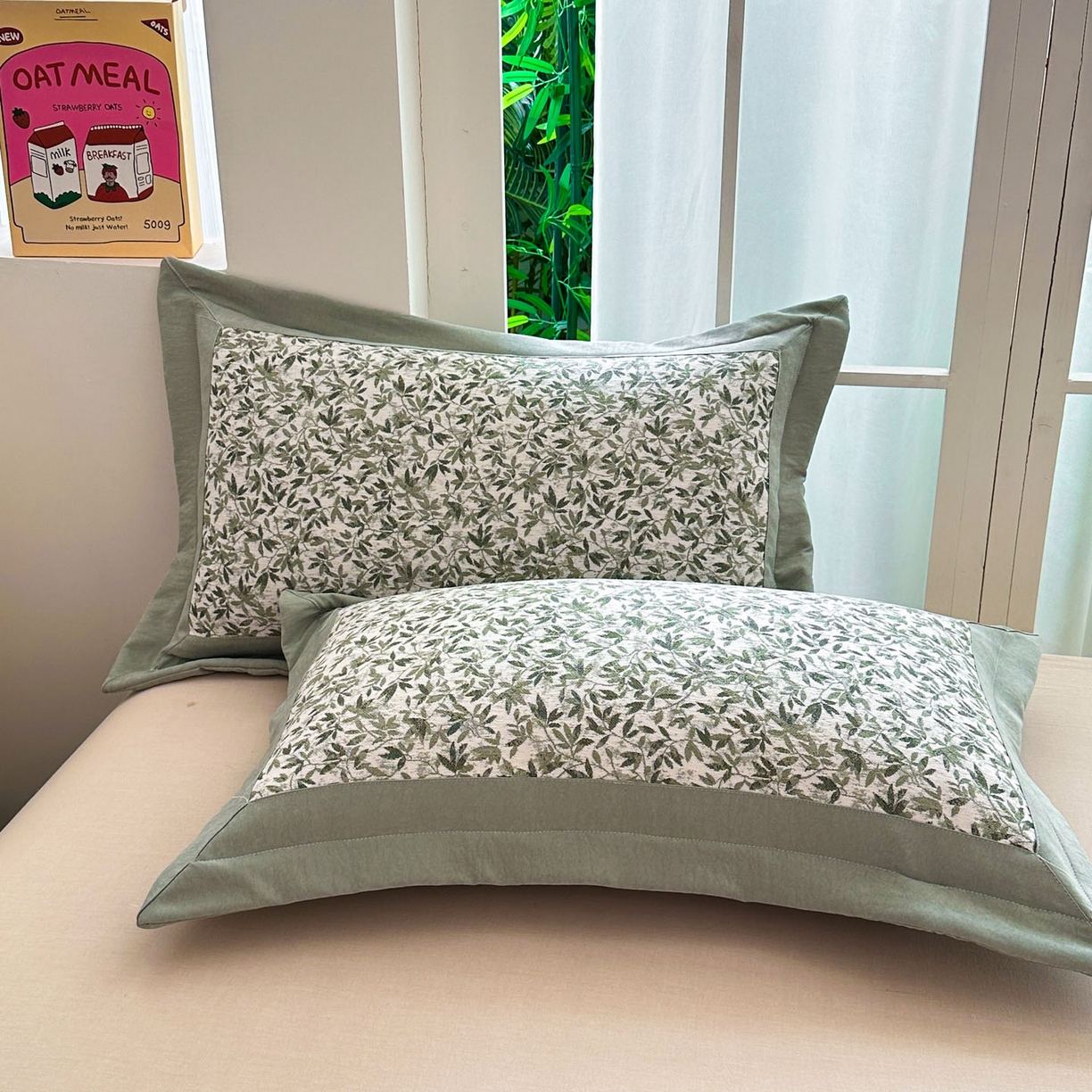 91家纺网 家纺一手货源 找家纺 紫碧螺家纺 2025新款雪尼尔欧式拼色床盖三件套 小枫叶拼豆绿