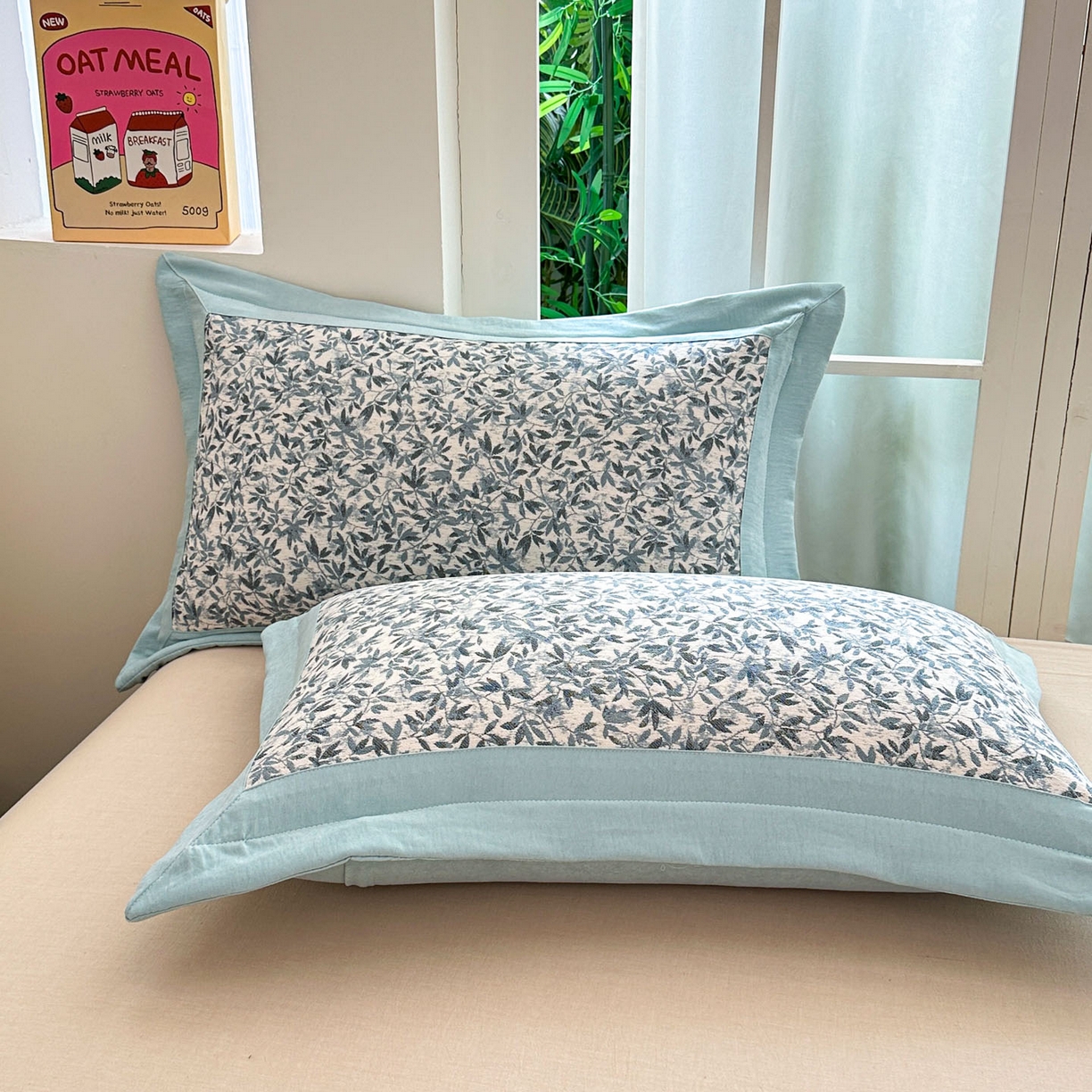 91家纺网 家纺一手货源 找家纺 紫碧螺家纺 2025新款雪尼尔欧式拼色床盖三件套 小枫叶拼湖蓝