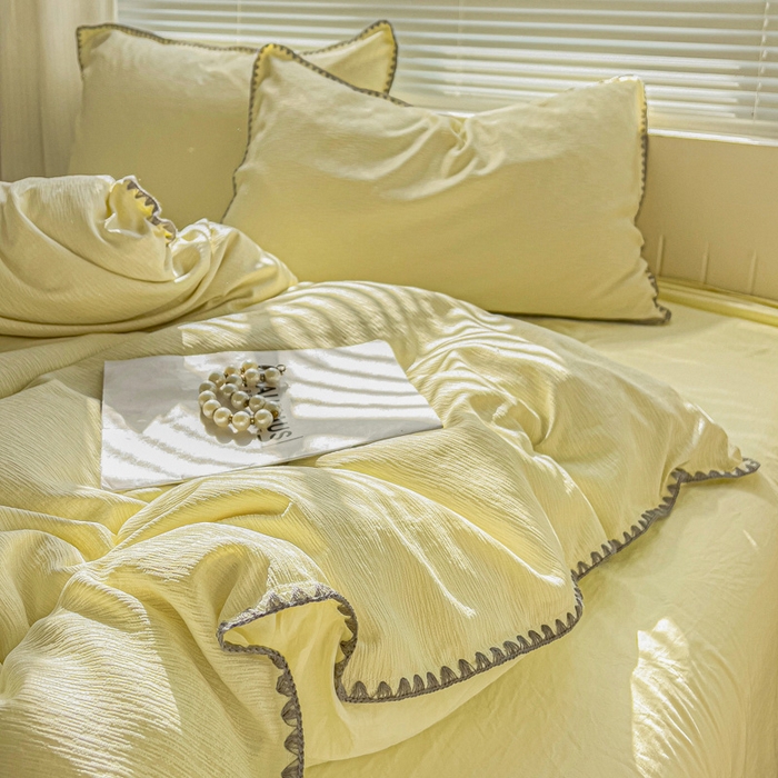 91家纺网 家纺一手货源 找家纺 （总）卡普家居 2025新款A类轻奢贝壳绣丝柔缎提花四件套