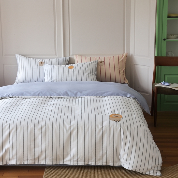 91家纺网 家纺一手货源 找家纺 棉眠 2025新款60支全棉卡比巴拉刺绣款床单四件套 你的橘子掉了-白