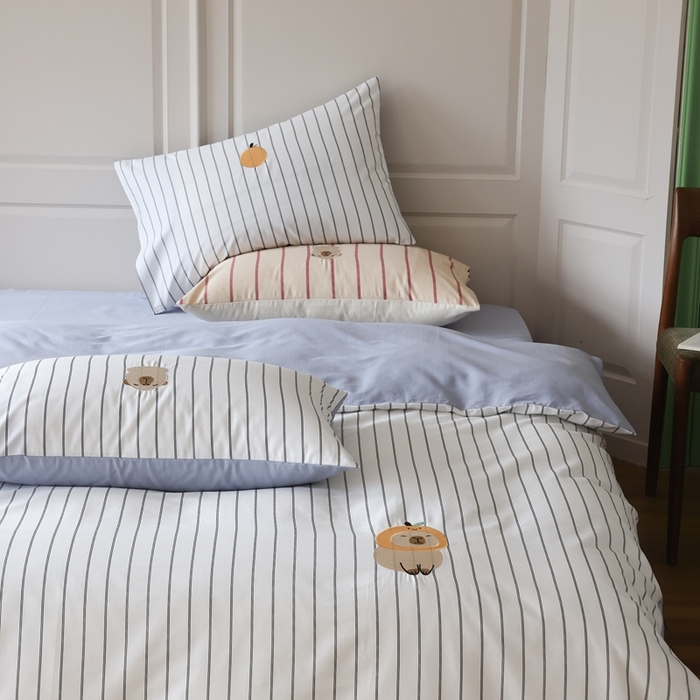 91家纺网 家纺一手货源 找家纺 棉眠 2025新款60支全棉卡比巴拉刺绣款床单四件套 你的橘子掉了-白