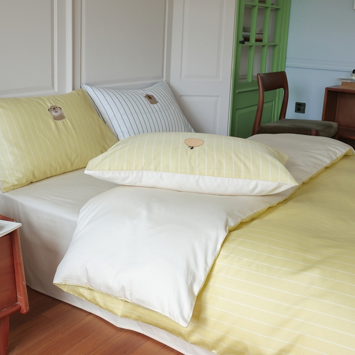 91家纺网 家纺一手货源 找家纺 棉眠 2025新款60支全棉卡比巴拉刺绣款床单四件套 你的橘子掉了-黄