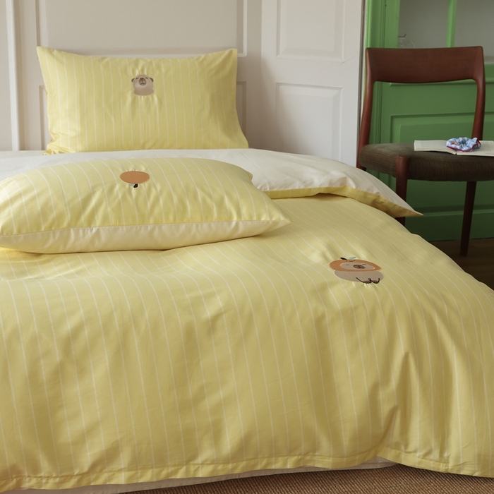 91家纺网 家纺一手货源 找家纺 棉眠 2025新款60支全棉卡比巴拉刺绣款床单四件套 你的橘子掉了-黄