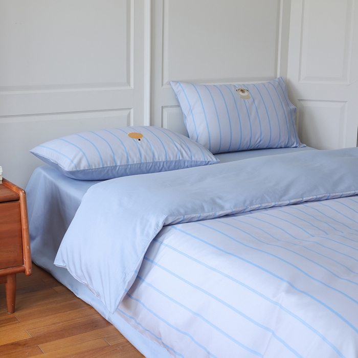 91家纺网 家纺一手货源 找家纺 棉眠 2025新款60支全棉卡比巴拉刺绣款床单四件套 你的橘子掉了-蓝灰