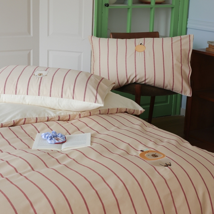 91家纺网 家纺一手货源 找家纺 棉眠 2025新款60支全棉卡比巴拉刺绣款床单四件套 你的橘子掉了-米