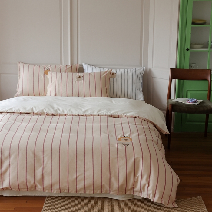 91家纺网 家纺一手货源 找家纺 棉眠 2025新款60支全棉卡比巴拉刺绣款床单四件套 你的橘子掉了-米