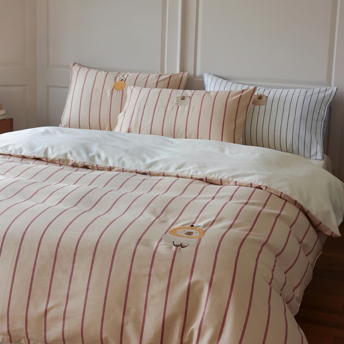 91家纺网 家纺一手货源 找家纺 棉眠 2025新款60支全棉卡比巴拉刺绣款床单四件套 你的橘子掉了-米