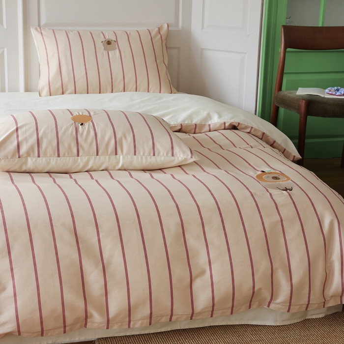 91家纺网 家纺一手货源 找家纺 棉眠 2025新款60支全棉卡比巴拉刺绣款床单四件套 你的橘子掉了-米