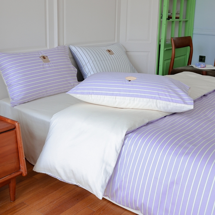 91家纺网 家纺一手货源 找家纺 棉眠 2025新款60支全棉卡比巴拉刺绣款床单四件套 你的橘子掉了-紫