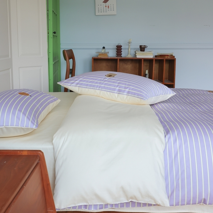 91家纺网 家纺一手货源 找家纺 棉眠 2025新款60支全棉卡比巴拉刺绣款床单四件套 你的橘子掉了-紫