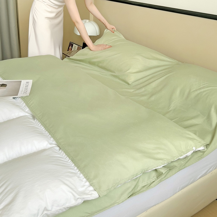 91家纺网 家纺一手货源 找家纺 （总）2024新款可拆分水洗纯色隔脏睡袋旅行睡袋旅睡宝