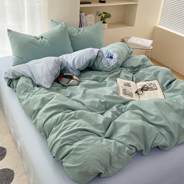 91家纺网 家纺一手货源 找家纺 （总）彩韵家纺 2025新款超柔云感m双层纱四件套