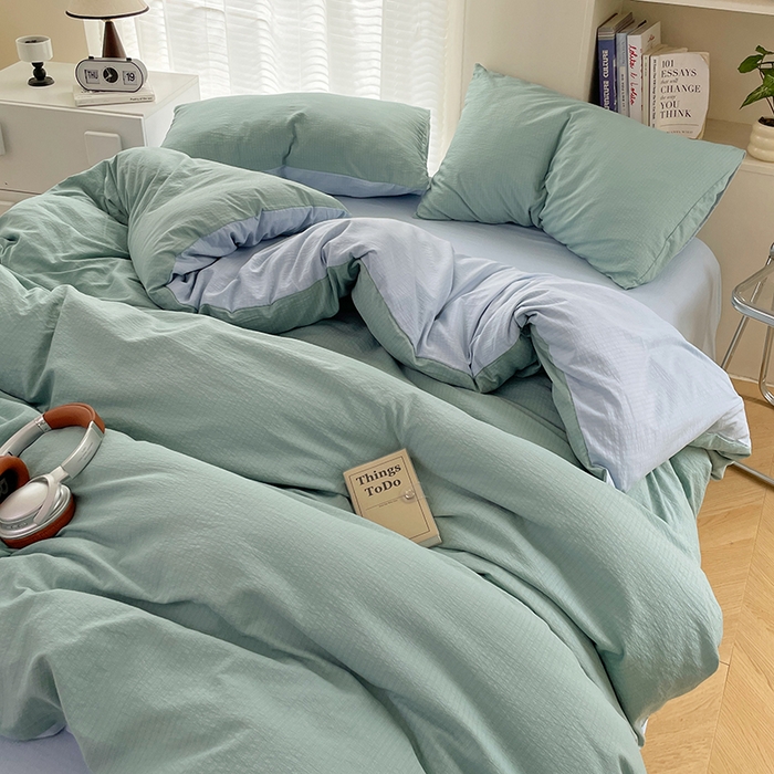 91家纺网 家纺一手货源 找家纺 （总）彩韵家纺 2025新款超柔云感m双层纱四件套