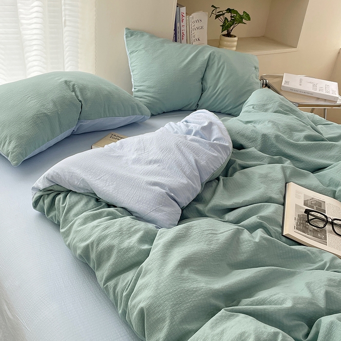 91家纺网 家纺一手货源 找家纺 （总）彩韵家纺 2025新款超柔云感m双层纱四件套