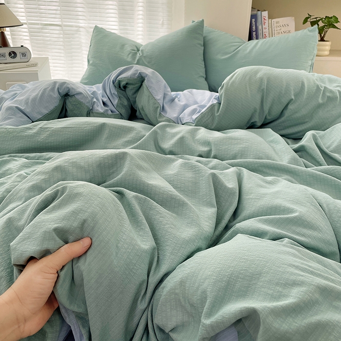 91家纺网 家纺一手货源 找家纺 （总）彩韵家纺 2025新款超柔云感m双层纱四件套