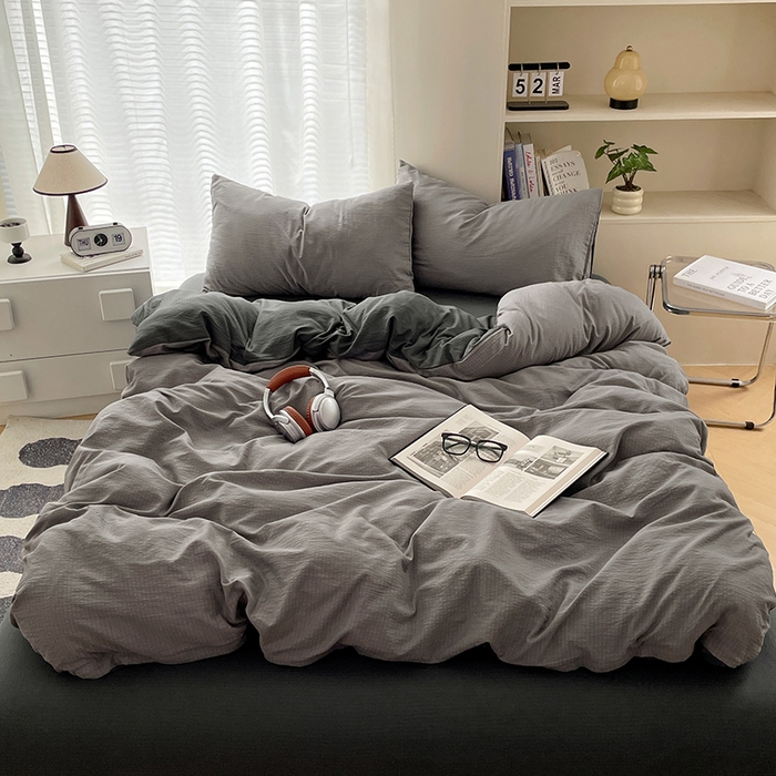 91家纺网 家纺一手货源 找家纺 （总）彩韵家纺 2025新款超柔云感m双层纱四件套